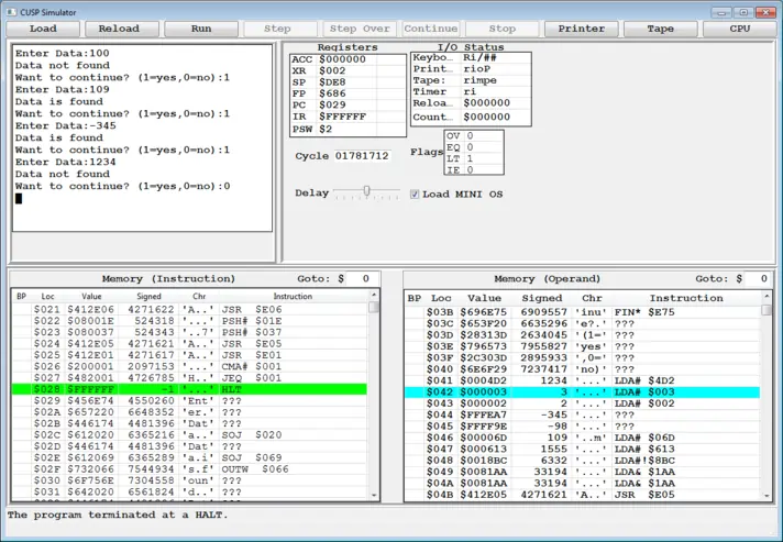 Binary search in a sorted array using CUSP assembly assignment help