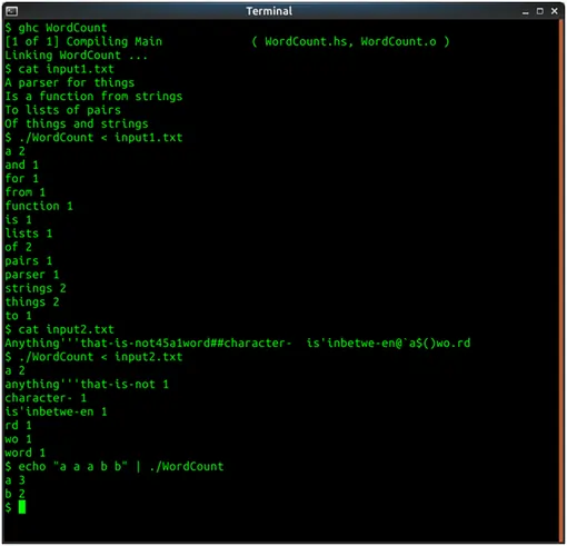 Count words in file and find words that are anagrams in haskell