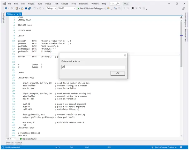 GCD routine in x86 assembly language recursive algorithm