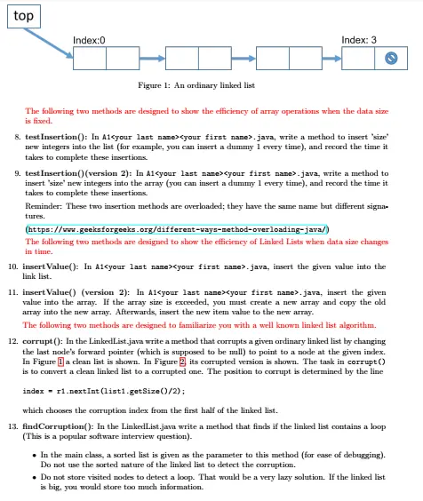 Implement linked lists using Java programming language 2