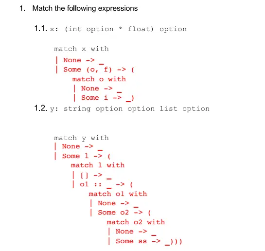 Pattern matching and higher order functions using OCAML