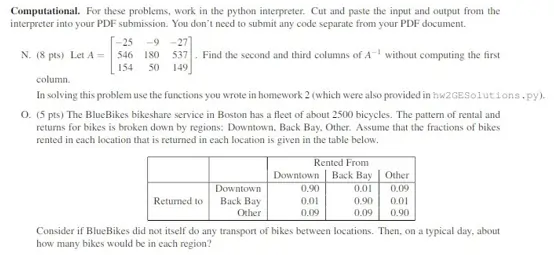 Perform matrix computation in Python solution