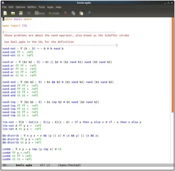 Program to create theorems using AGDA to prove 7 lemmas in Haskell1