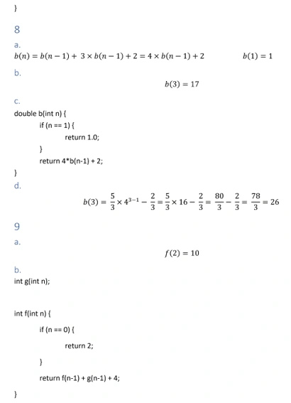 Program to solve recursion questions in C language 10