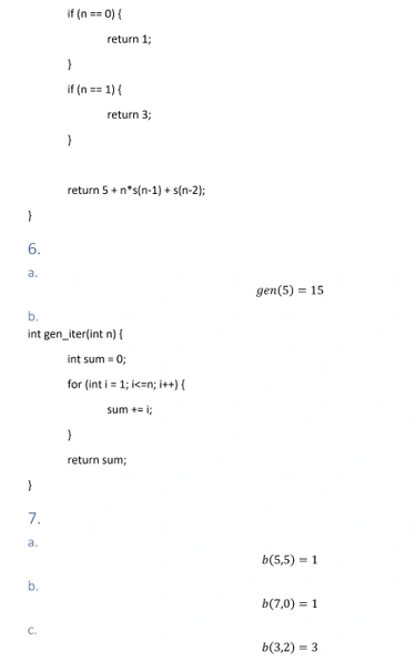 Program to solve recursion questions in C language 8