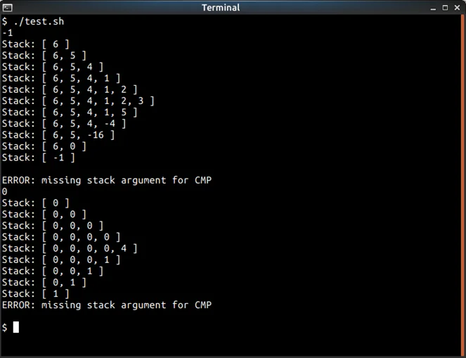 Simulate stack-based assembly in C++