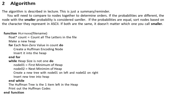 program implement huffman encoding in C language