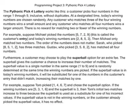 program to create lottery picking system in python1