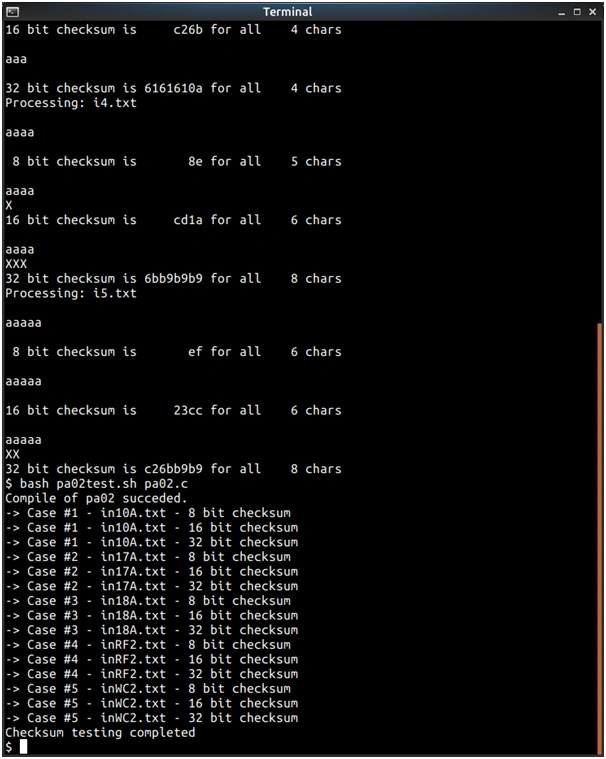 program to generate checksums for file in C or Java 1