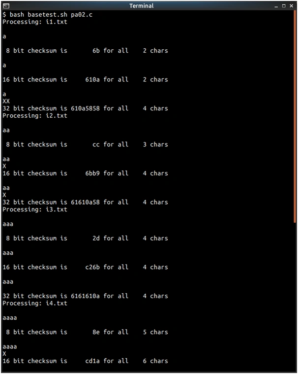 program to generate checksums for file in C or Java