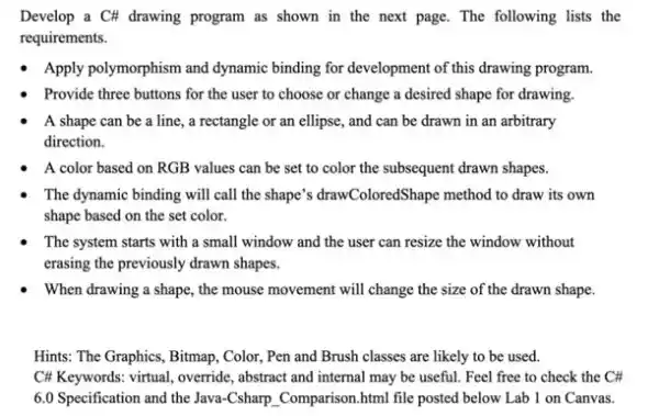 program to implement bitmap and polymorphism in java