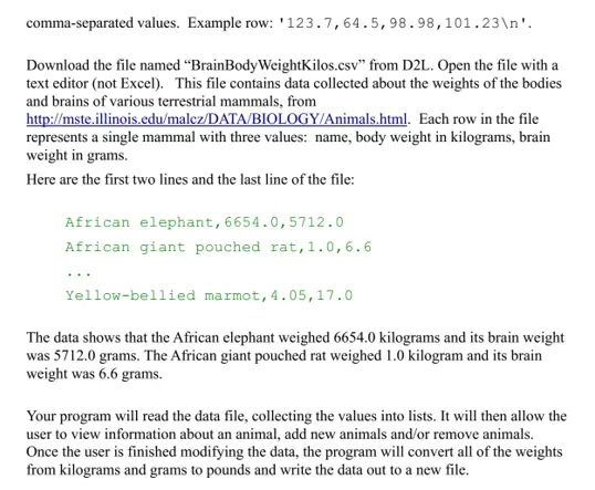 program-to-implement-data-reading-of-body-weights-of-terrestrial-mammals-in-python