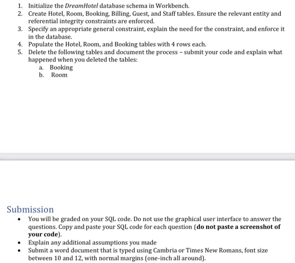 program to implement database schema in SQL 1