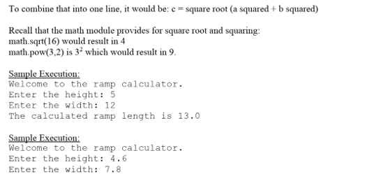 program to implement ramp building in python 1