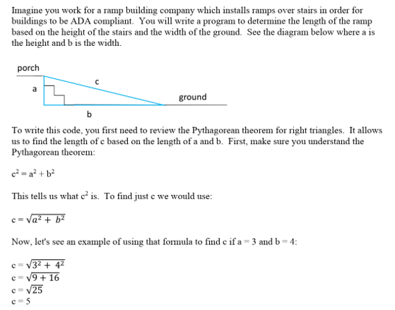 program to implement ramp building in python