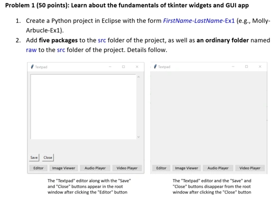 program to implement tkinter in python