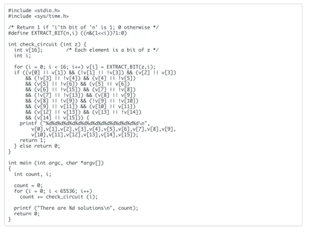 program to run ocelot in c language 1