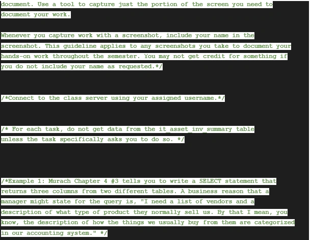 program to solve IT asset management in SQL 1