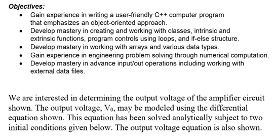 program to solve ODE equation in C++