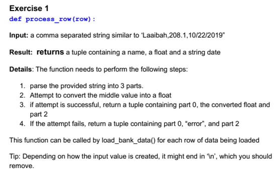 program to work with bank data in python