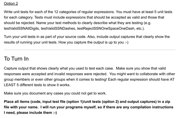 simulate regular expressions in java 4