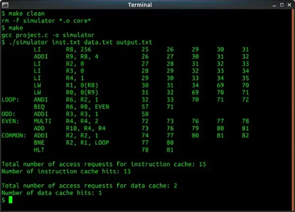 simulating mips computer c