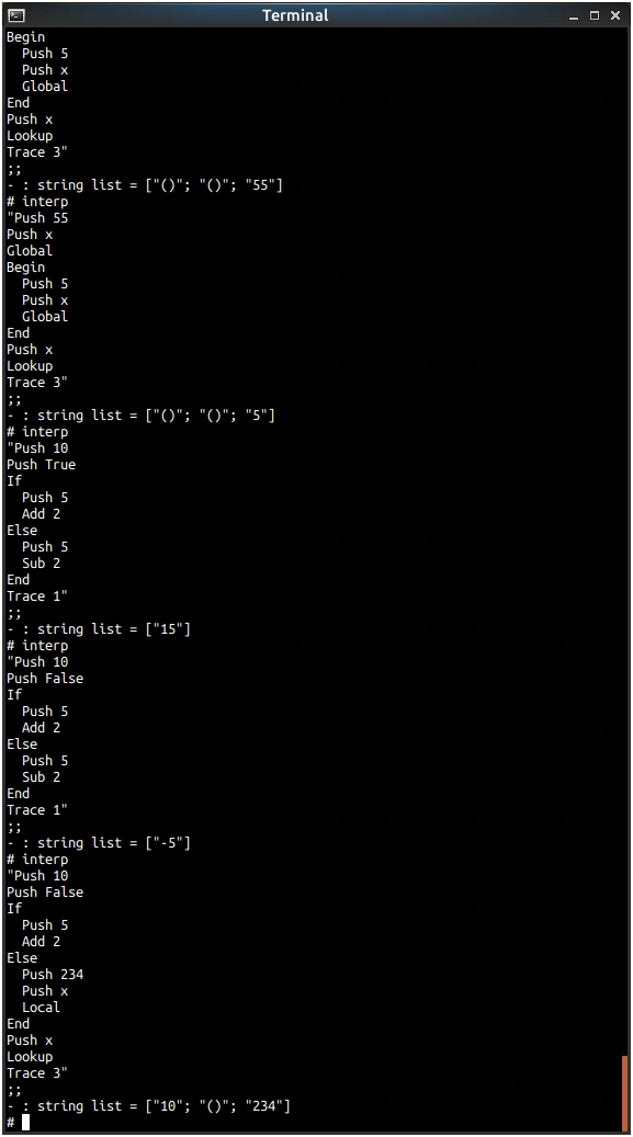 to create very simple interpreter in Ocaml 4