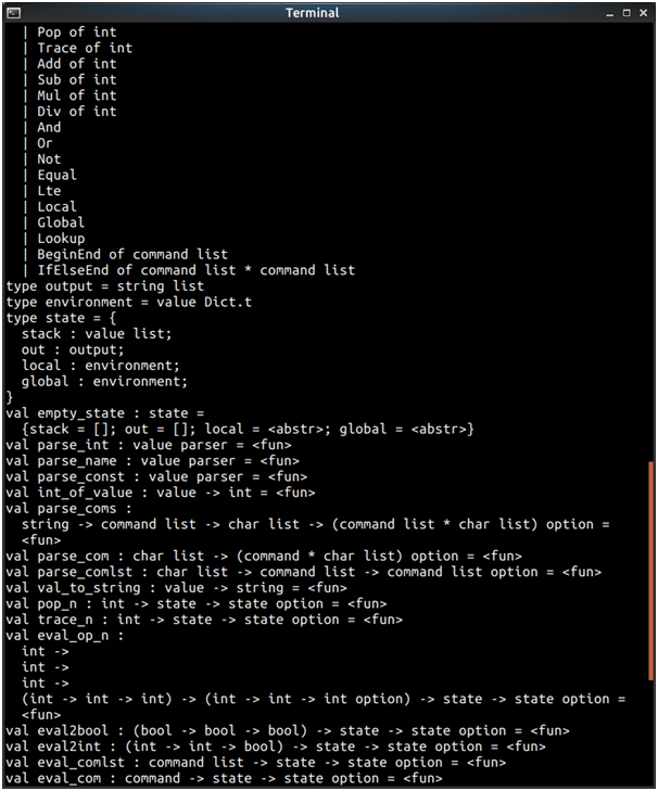 to create very simple interpreter in Ocaml 7